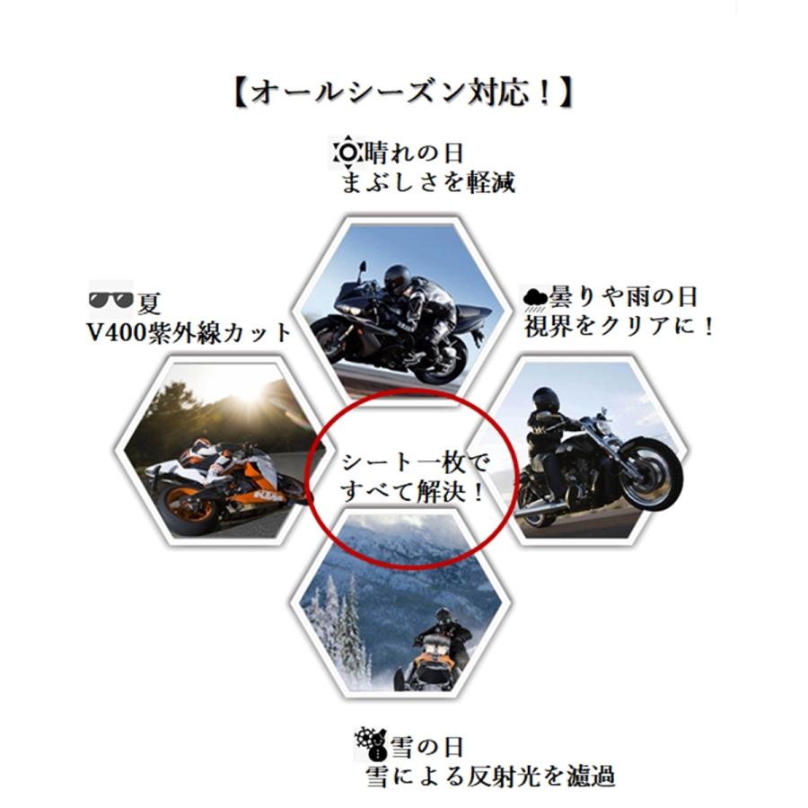 ヘルメット 曇り止めシート くもり止めシート 調光機能付き 偏光