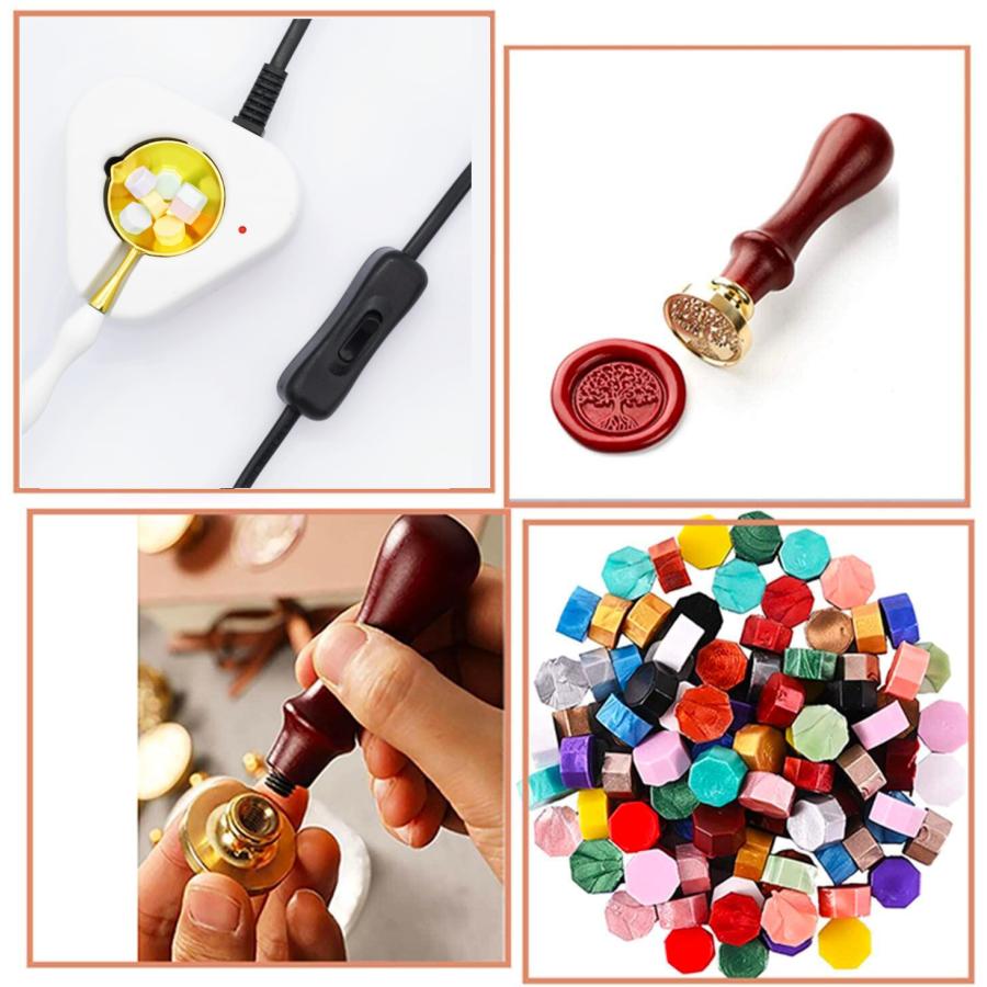 シーリングワックス セット Kandar シーリングスタンプ 電気炉 印面4