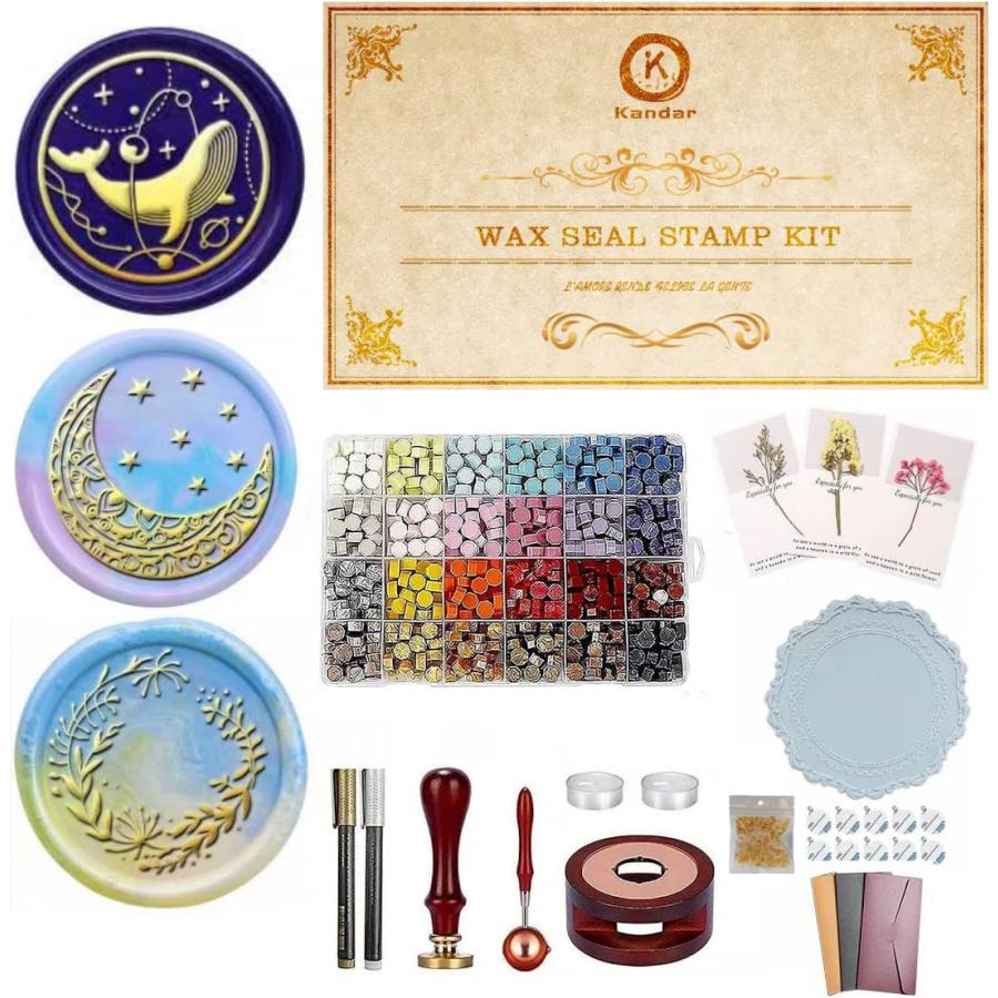 シーリングワックス セット 炉付きのAll In Oneフルセット スタンプ