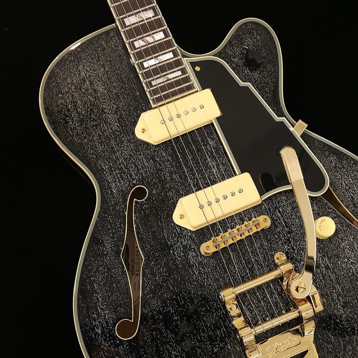 アウトレットセール D'Angelico ディアンジェリコ エレキ フルアコ Excel 59 Shield Tremolo Black Dog ダンカンPU P-90の画像