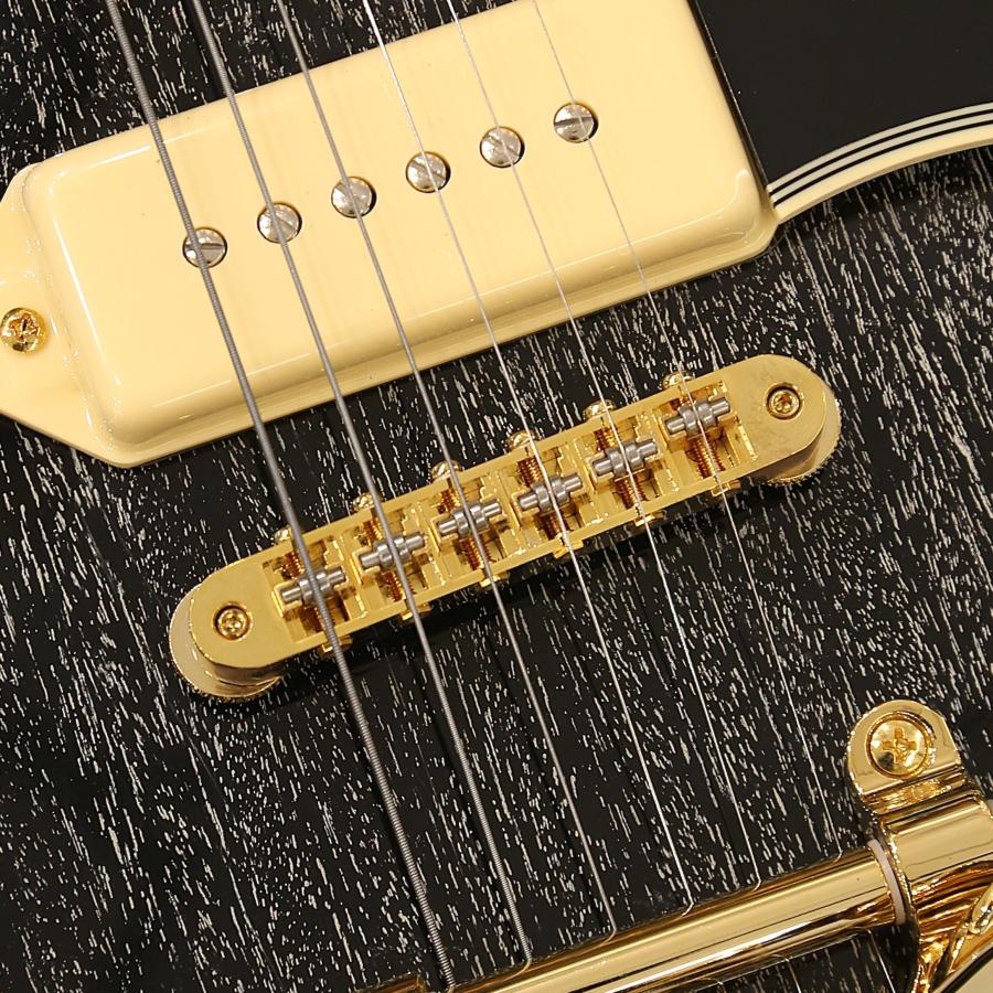 アウトレットセール D'Angelico ディアンジェリコ エレキ フルアコ Excel 59 Shield Tremolo Black Dog ダンカンPU P-90の画像