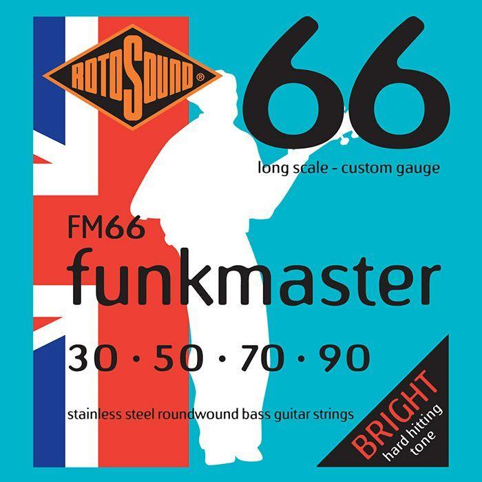 Rotosound ロトサウンド ベース弦 Funkmaster 66 Custom Stainless Steel Roundwound, FM66 (.030-.090) 4弦用｜kandashokai
