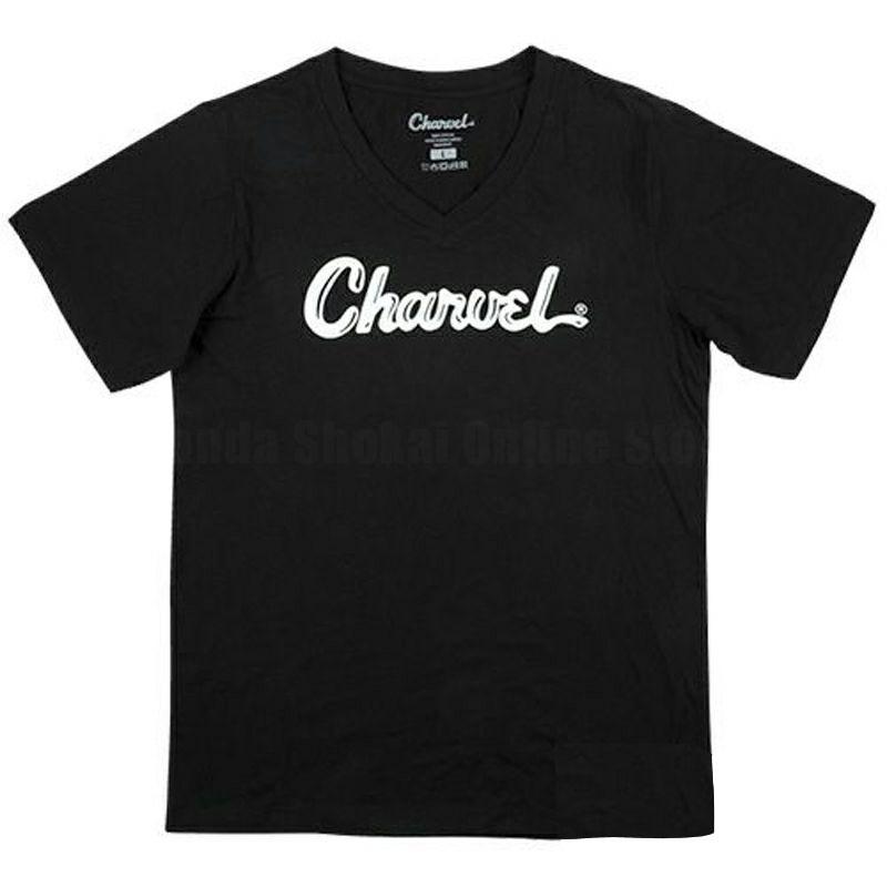 Charvel シャーベル Toothpaste Logo Ladies T-Shirt, Black, Medium