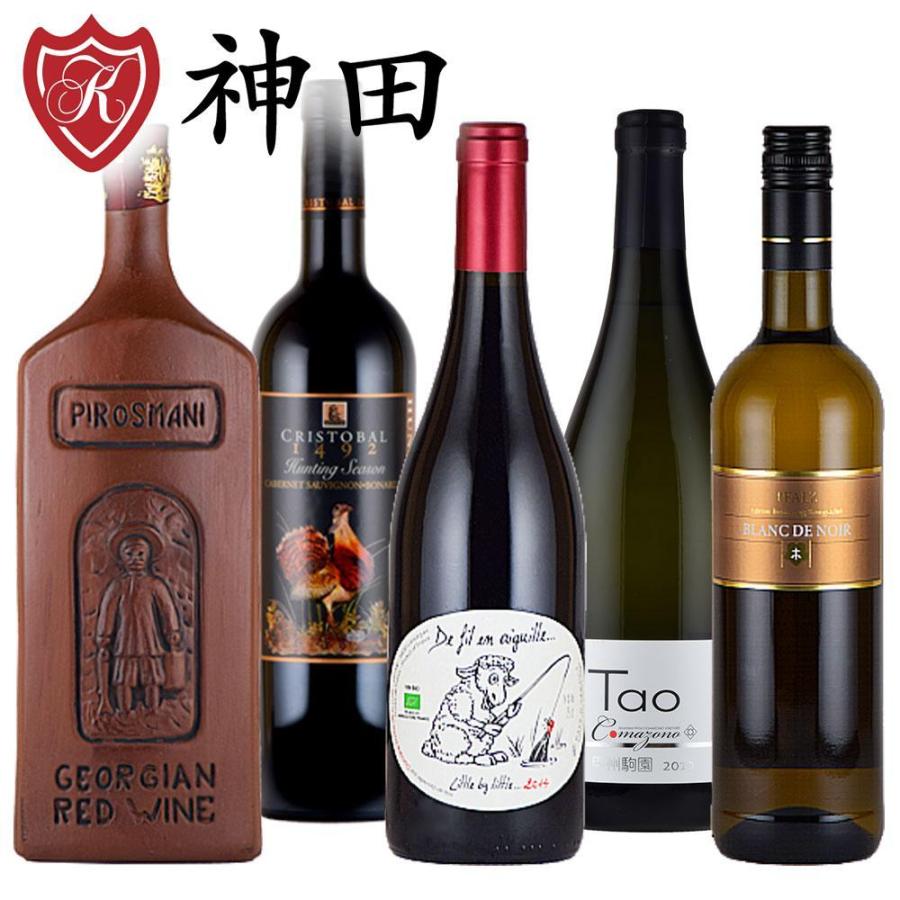 珍しい赤白ワインセット 5本 飲み比べ フランス グルジア ドイツ wine 