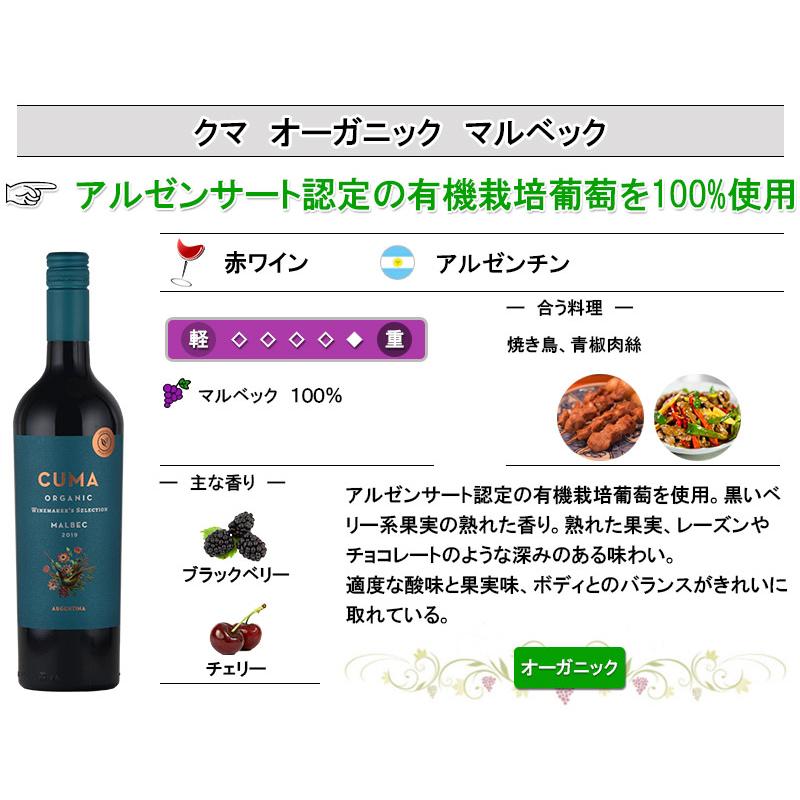 オーガニック 赤 ワイン 品種別 飲み比べ ６本 セット フランス イタリア アルゼンチン チリ コノスル ビオワイン 入り 母の日｜kandasyouten｜06