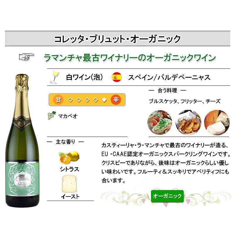 オーガニック スパークリング ワイン 3本 セット 辛口 飲み比べ