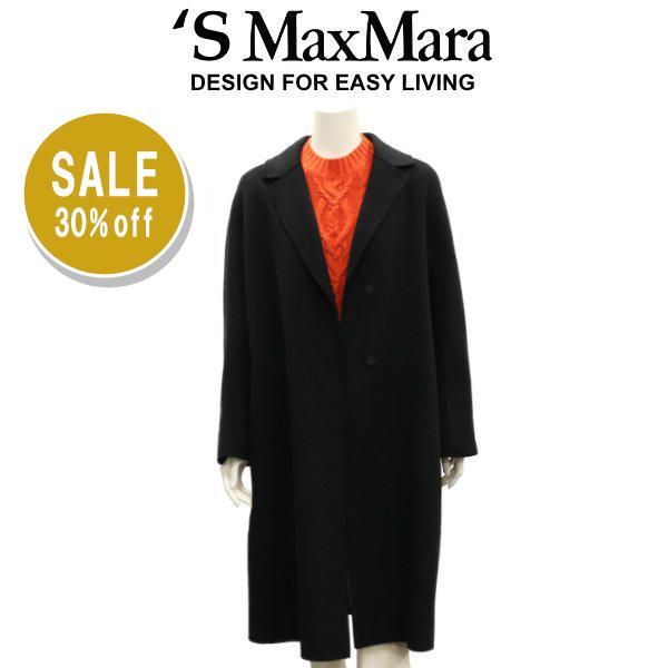 マックスマーラ コート S MaxMara エスマックスマーラ チェスターコート ブラック 2021年秋冬 国内正規品