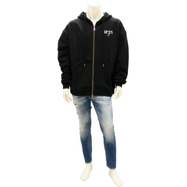 【セール 50%オフ】 ヌメロ N°21 ヌメロヴェントゥーノ ジップパーカー ブラック 国内正規品 | N°21 | 06