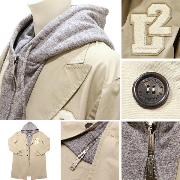 【セール 30%オフ】 ディースクエアード コート DSQUARED2 コットンツイル フード ハイブリット ベージュ 国内正規品 | DSQUARED2 | 02