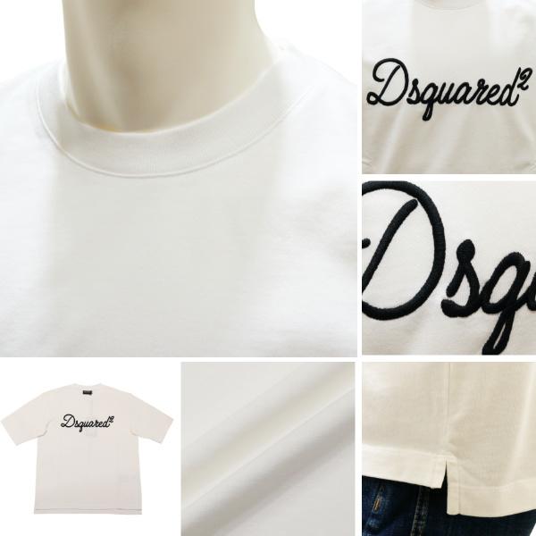 【2026年春夏】 ディースクエアード DSQUARED2 Tシャツ 半袖 ロゴ 刺繍 ルーズフィット ホワイト 国内正規品 | DSQUARED2 | 02