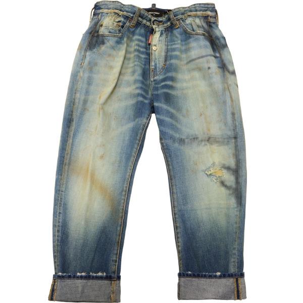 42-44相当　ロールアップ　新品未使用　DSQUARED2 クロップド　デニム 42-44相当 ロールアップ 新品未使用 DSQUARED2 クロップド デニム