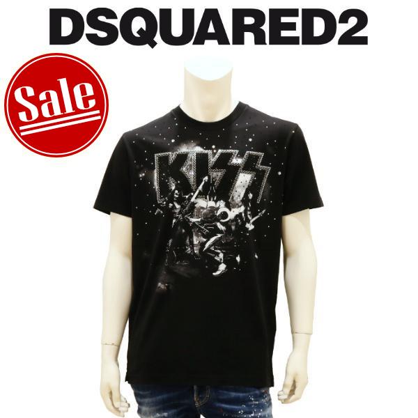 【セール 30%オフ】 ディースクエアード Tシャツ DSQUARED2 半袖 KISS コラボ ラインストーン ブラック 国内正規品 | DSQUARED2