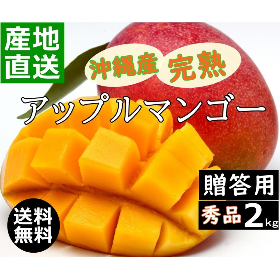 マンゴー 沖縄産 贈答用 秀品 4玉〜6玉入り 約2kg 完熟アップル
