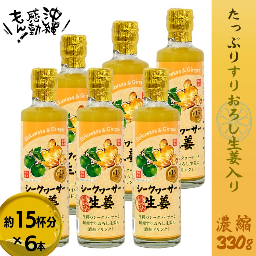 生姜飲料 シークワーサー生姜6本 沖縄 高知 ジンジャー 生姜茶 冷え改善 ジンジャーティーシークワサー果汁 おきなわ | 
