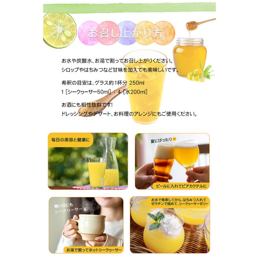 青切りシークワーサー100％果汁 500ml×6本 大宜味村産 シークワサー