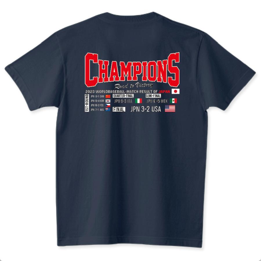 【WBC第４弾!!】2023侍ジャパン 戦績CHAMPIONS バックプリントver. Tシャツ＆ロンT　 サムライジャパンの戦いの記録をTシャツにしました！グッズ