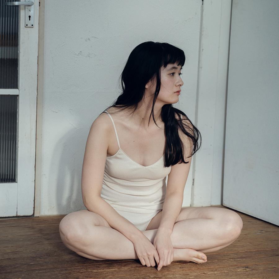 キャミソール カップ付き 綿100% [テレコリブキャミソール] 女性用