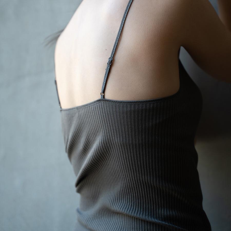 キャミソール カップ付き 綿100% [テレコリブキャミソール] 女性用