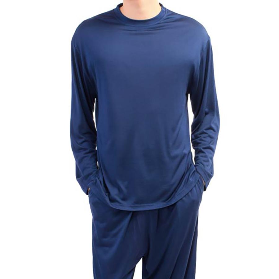 豪華で新しい 秋 春 Hanamoliメンズニットパジャマ 信頼できる天然シルクブランド Hanamoli 冬 高級感 絹 Silk 男性パジャマ シルク 通気性 冷え性 保湿 敏感肌 ニットパジャマ シルク100 ルームウエア 長袖 下着 靴下 部屋着 Smssvg Org