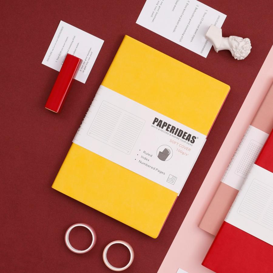 オープンSALE] Paperideas ノート A5ソフトカバー レモンイエロー 横罫