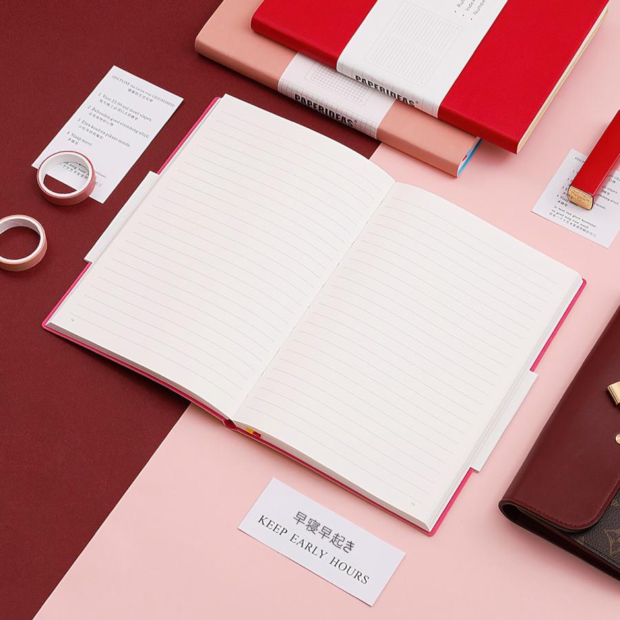 PAPERIDEAS ノート A5サイズ ソフトカバー レザー ノートブック 表裏
