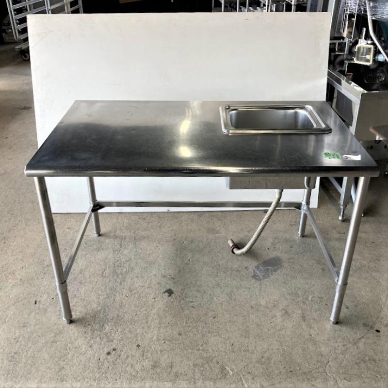 中古】 業務用 ステンレス シンク付作業台 幅1250×奥行750×高 中古】 業務用 ステンレス シンク付作業台 幅1250×奥行750×高