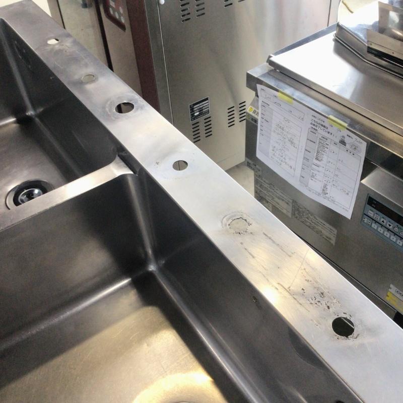 中古】 業務用 ステンレス 2槽シンク 幅1500×奥行750×高850mm 中古】 業務用 ステンレス 2槽シンク 幅1500×奥行750×高850mm