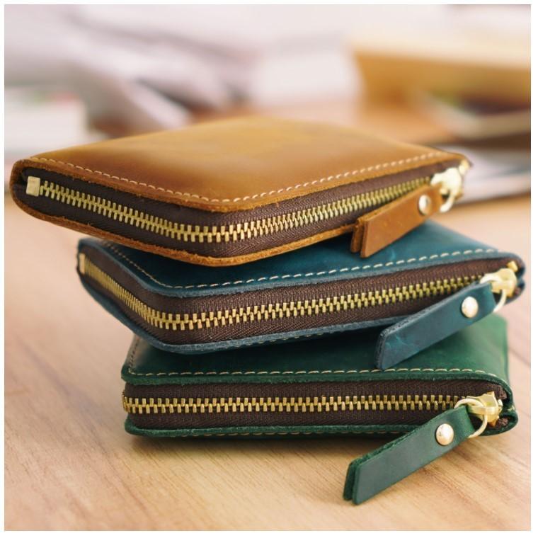 お札入れ 薄い メンズ 本革 財布 L字ファスナー カードケース 薄型