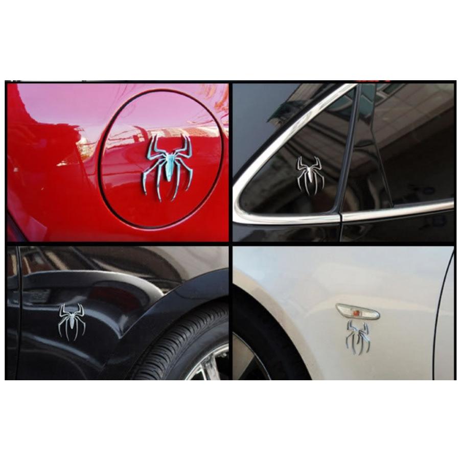 セットアップ メタリックスパイダーステッカー 3d 金属 車 かわいい 装飾 デカール デコレーション カー用品 立体 ステッカー 可愛い 面白い 蜘蛛 エンブレム カスタム パーツ Simbcity Net