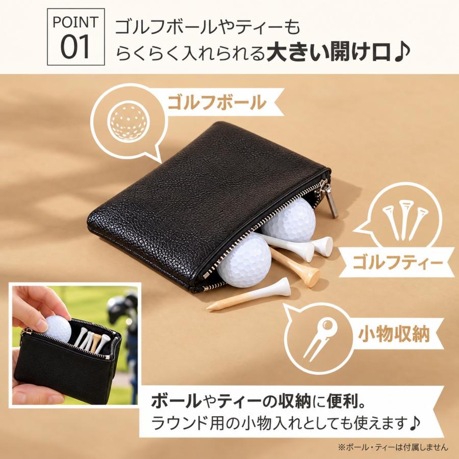 ゴルフ ティーケース ポーチ コンパクト ホルダー 小物入れ ボール