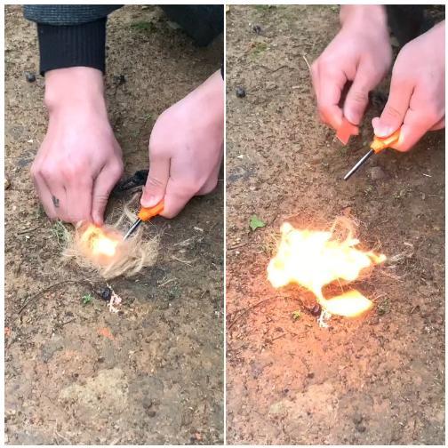 火打石 チャークロス セット ファイヤースターター 火起こし 火打ち石