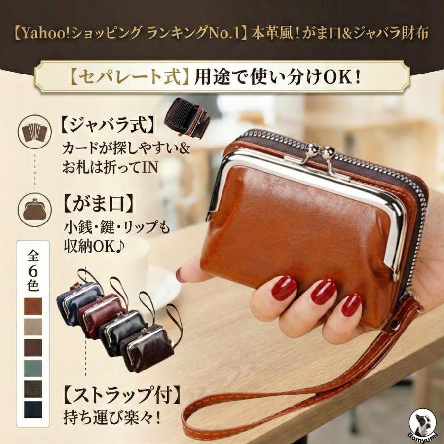 がま口財布 小銭入れ カードも入る 蛇腹 セパレート じゃばら リスト