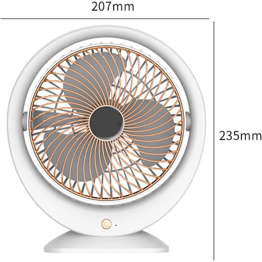 サーキュレーター 卓上扇風機 静音 首振り パワフル送風LEDライト付き 小型 軽量 USB電源 風量4段階調節 強力換気 空気循環 省エネ 3枚羽根｜kaneko-store｜08