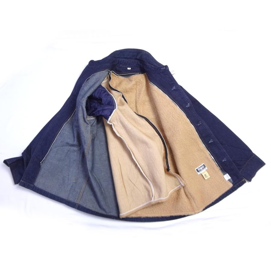 リチウムオム　シープスキン　ボンバージャケット　襟ボア　日本製　本革　46サイズ 045-8382-08.jpg