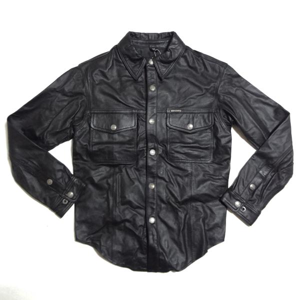 ハーレーダビッドソン　レザーシャツ　ブラック xl レザージャケット HARLEY DAVIDSON】ハーレーダビッドソン『レザーシャツ