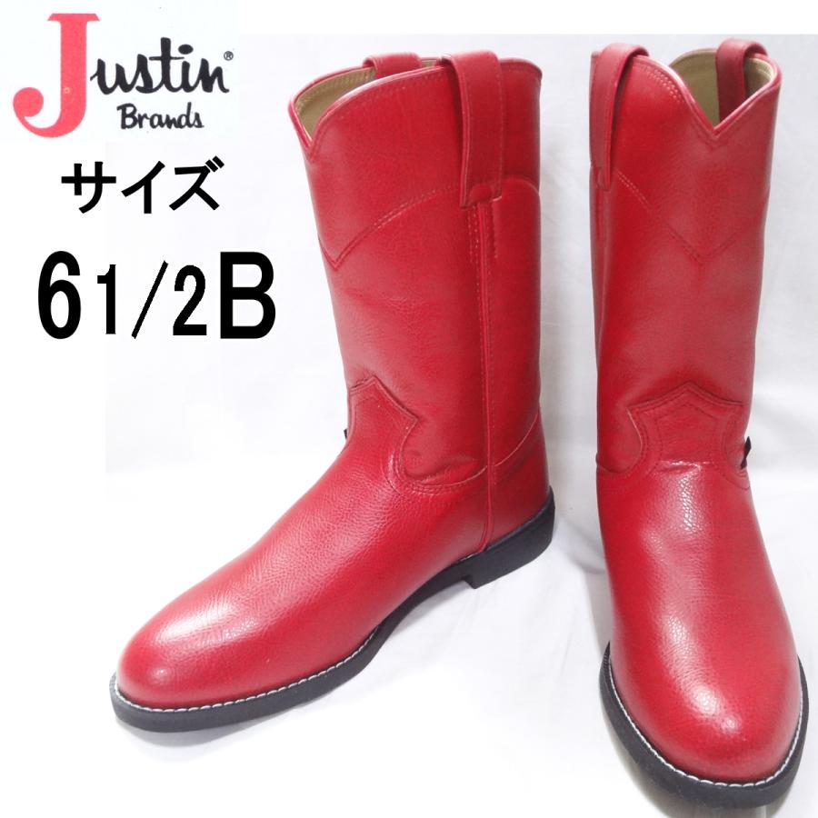 ジャスティン JUSTIN Boots ウエスタンブーツ サイズ6 1/2B レッド 