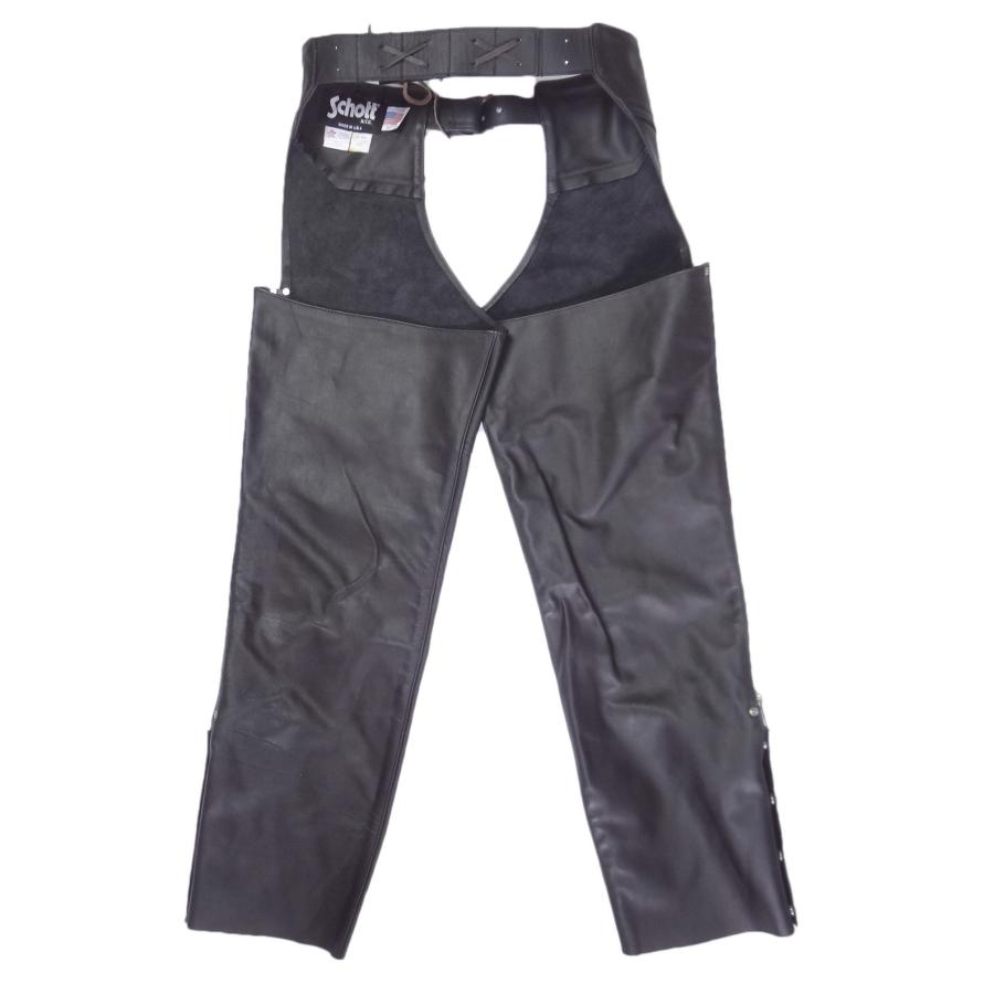 ブラックレザー チャップス　Schott オープンフロント Schott ブラックレザー チャップス XS Schott N.Y.C ショット