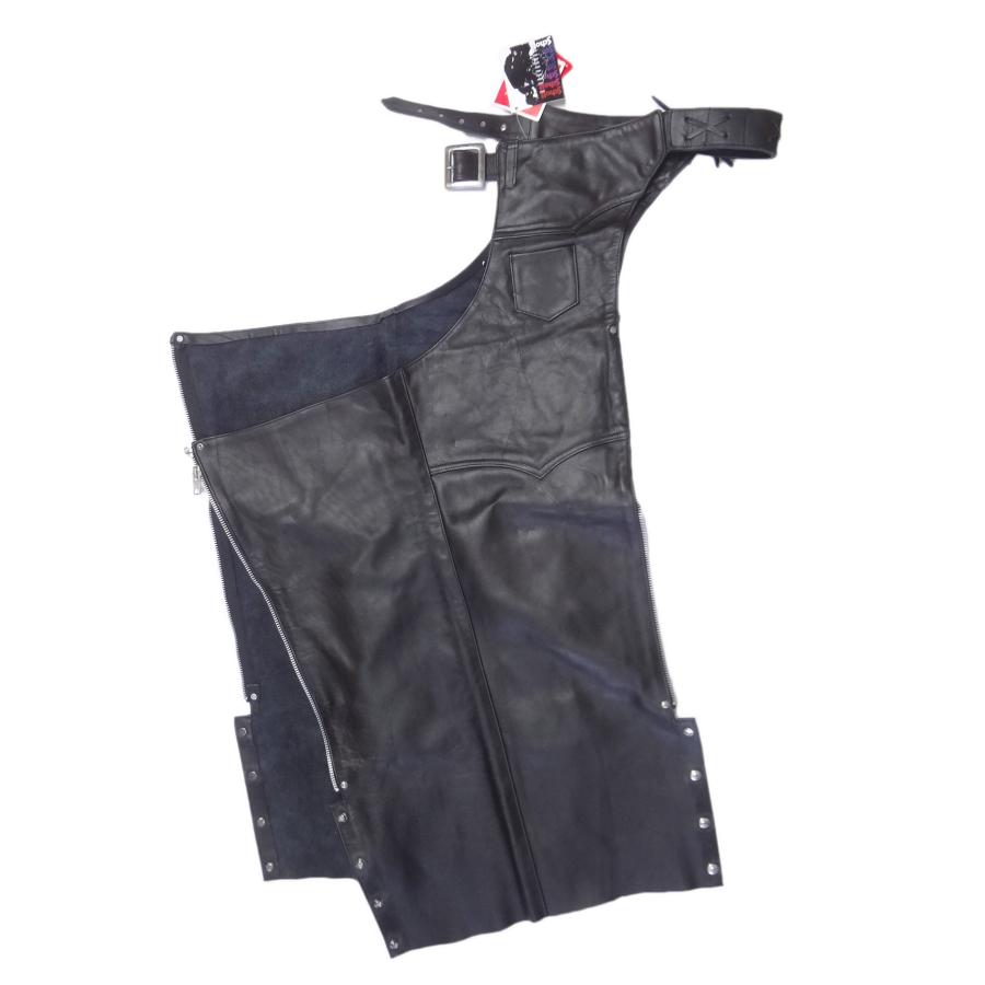 Schott ブラックレザー チャップス XS Schott N.Y.C ショット 米国製 チャップス Chaps 牛革 ブラック