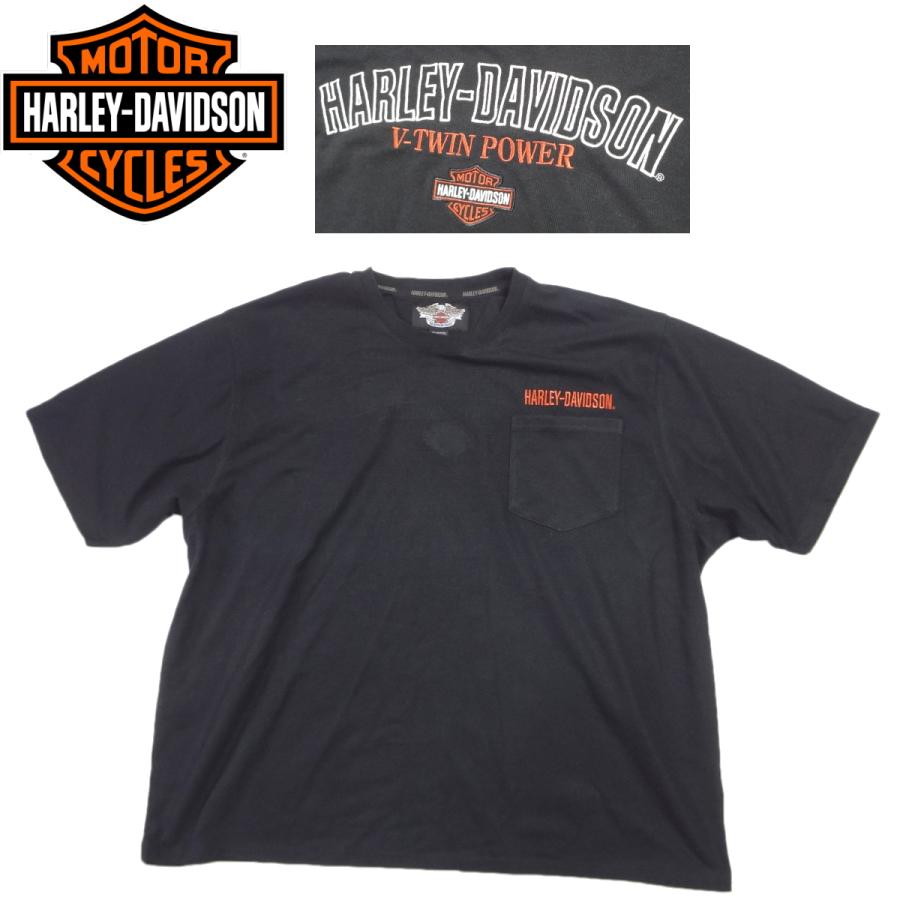 5C493-27 HARLEY DAVIDSON ハーレー Tシャツ メンズ M Harley Davidson（ハーレー・ダビッドソン） Tシャツ ブラック サイズ