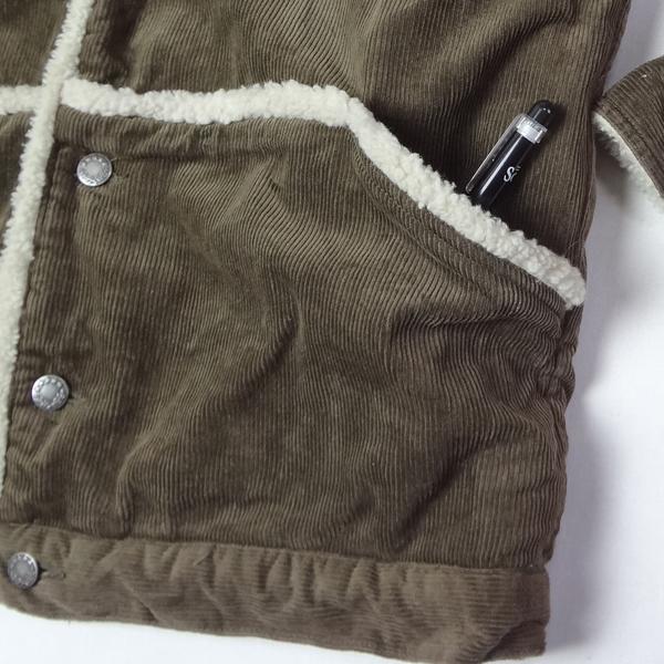 コーデュロイ ボア付きジャケット カバーオール サイズL メンズ