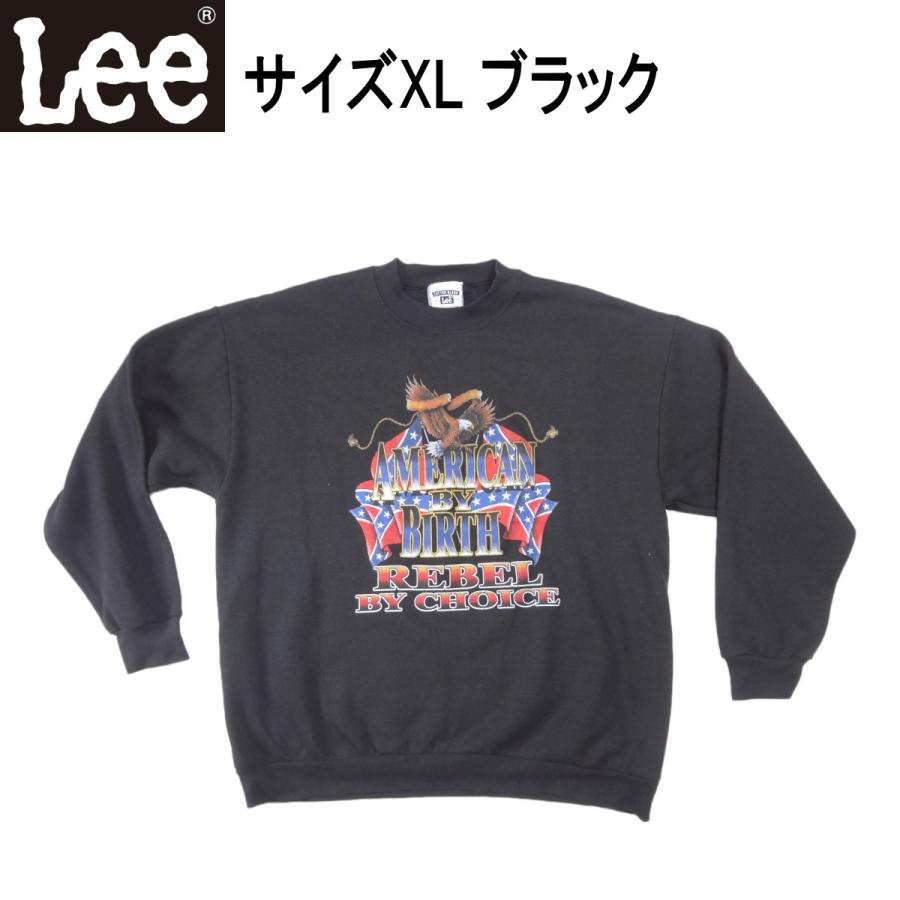 リー Lee スウェット トレーナー サイズXL メンズ カジュアル 大きいサイズ 廃番モデル ブラック 黒 Lee（リー） スウェット トレーナー サイズXL メンズ カジュアル
