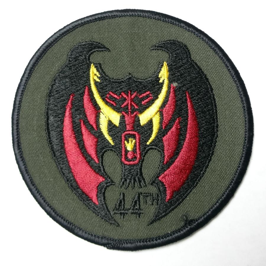 ヴィンテージ デビル 悪魔 刺繍ワッペン ミリタリー オリーブドラブ 丸