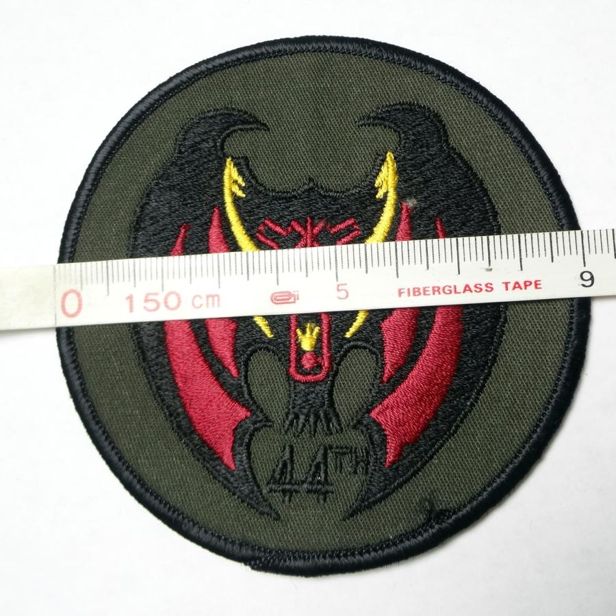 ヴィンテージ デビル 悪魔 刺繍ワッペン ミリタリー オリーブドラブ 丸