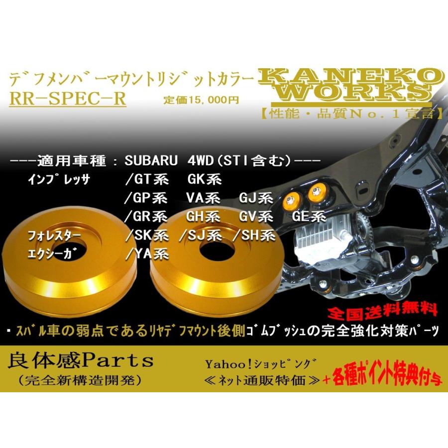 8125円 入荷予定 インプレッサ フォレスター Gt系 Gk系 Gp系 Va系 Gj系 Gr系 Gh系 Gv系 Ge系 Sk系 Sj系 Sh系 Kanekoworksデフマウントリジットカラーrr Spec R Rrr