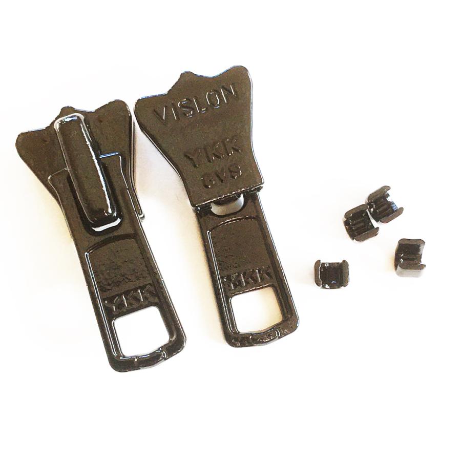 YKK スライダー 8VS上止セット ビスロン 580黒 スライダー2個上止4個