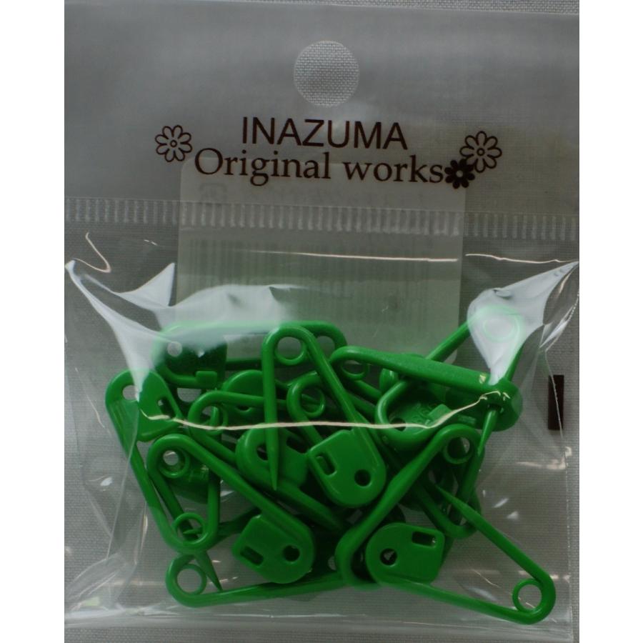INAZUMA ミニプラスチック安全ピン M グリーン : 毛糸と手芸の店