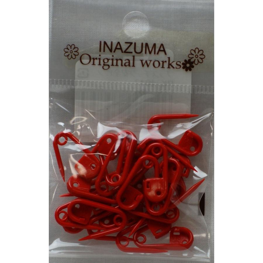 【未使用】Pinfinity　Red Collection　ピンズセット INAZUMA ミニプラスチック安全ピン S レッド : 毛糸と手芸の店