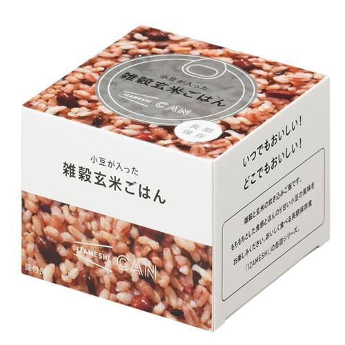 イザメシ CAN 缶詰 小豆が入った雑穀玄米ごはん 単品サイズ：W78×D78×H60mm｜kanemasa-k