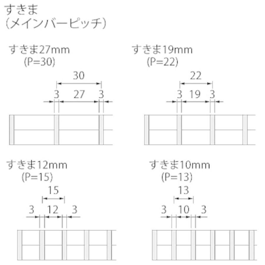 ステンレス製グレーチング カネソウ SRG13015P=30 プレーンタイプ 3mm 