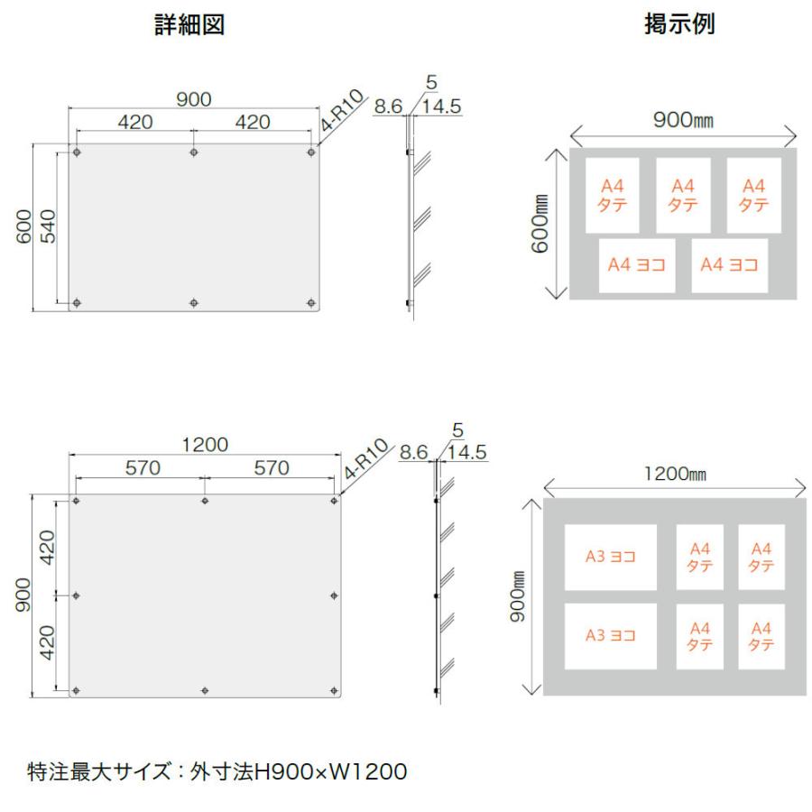 インフォメーションボード アクリル 屋内タイプ ナスタ Nasta KS